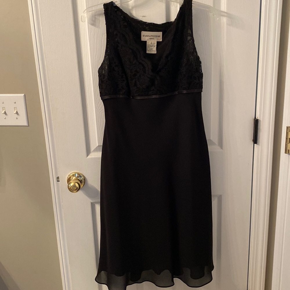 Lace top cocktail dress.